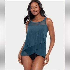NWT Miracle Suit Illusionists Mirage Underwire Tankini Top size 10